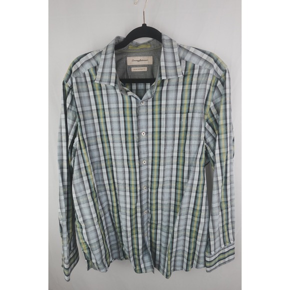 Tommy Bahama Other - Tommy Bahama Large Shirt Mens Green Plaid Island Modern Fit Long Sleeve Button‎